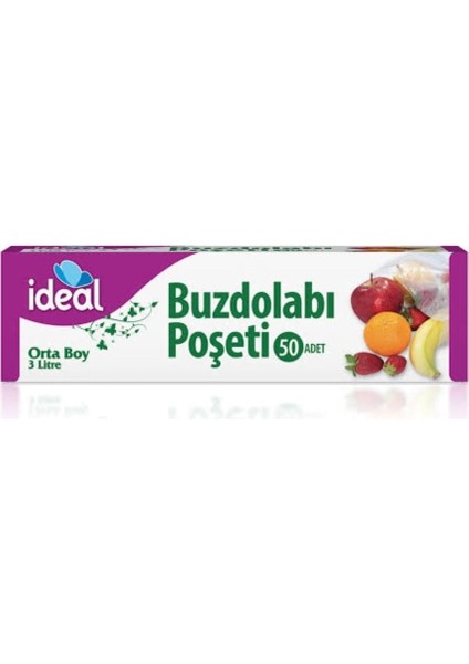Buzdolabı Poşeti Orta Boy 50'li 24 x 33 cm x 5 Paket