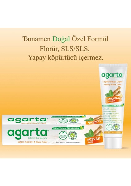 Doğal Misvak Özlü Diş Macunu 100 ml + Banat Deep Clean 1+1 Diş Fırçası