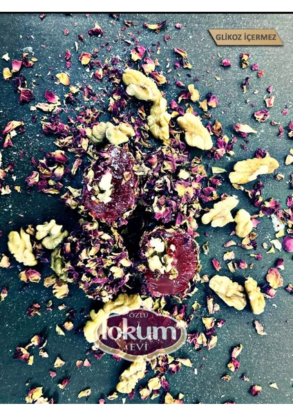 Lokum Evi Nar Aromalı-Ceviz Dolgulu-Gül Yaprağı Kaplı Lokum 500 gr