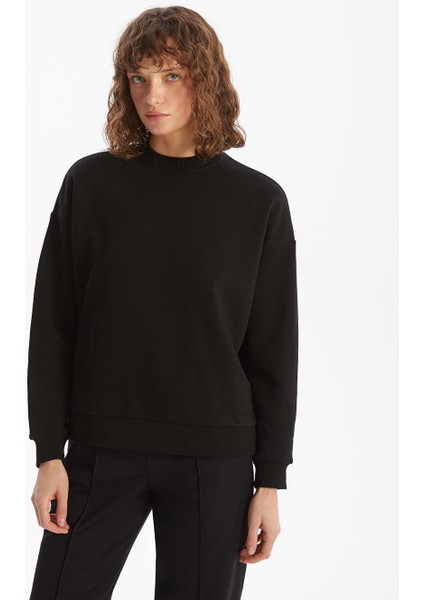 Lcw Vision Bisiklet Yaka Oversize Kadın Kalın Sweatshirt