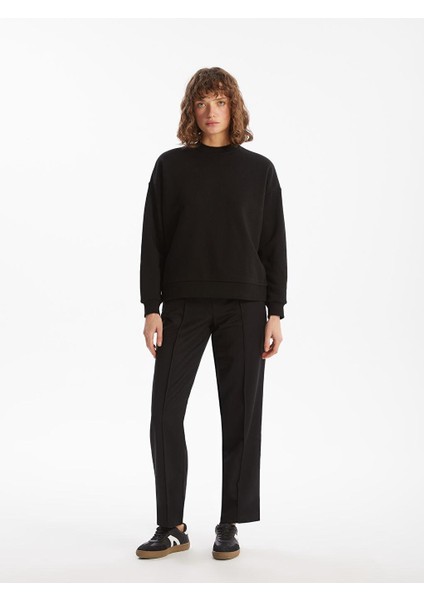 Lcw Vision Bisiklet Yaka Oversize Kadın Kalın Sweatshirt fiyatları