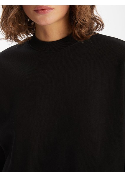 Lcw Vision Bisiklet Yaka Oversize Kadın Kalın Sweatshirt modelleri