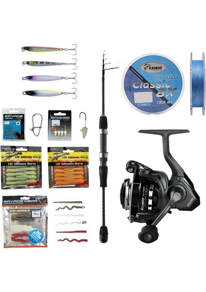 Yekoutdoor Lrf Olta Seti Okuma Teleskopik Lrf 210CM 1-8 gr Lrf Kamışı&okuma Acuador ACU-1000A 3+1bb Olta Makinesi