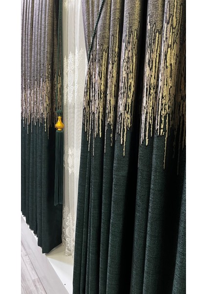 Pano Fon Perde Zümrüt Yeşili (Tek Kanat) modelleri