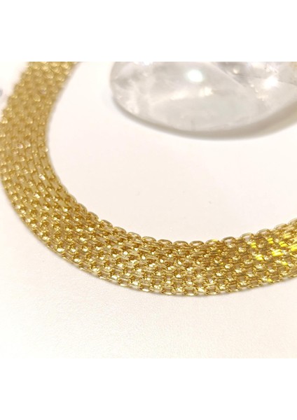 8.8 mm Bismark Hasır Bileklik Künye 14 Ayar Altın modelleri