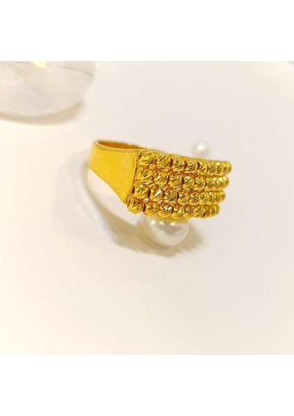 Dorika Toplu Taşsız Yüzük 14 Ayar Altın