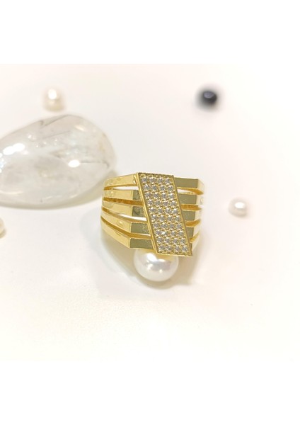 Beş Sıralı Taşlı Yüzük 14 Ayar Altın fiyatları