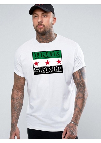 Free Syria Tshirt - Yeni Suriye Tişörtü - Syria Tshirt - Yeni Suriye Bayrak Tişört -New Syria Flag Tshirt fiyatları