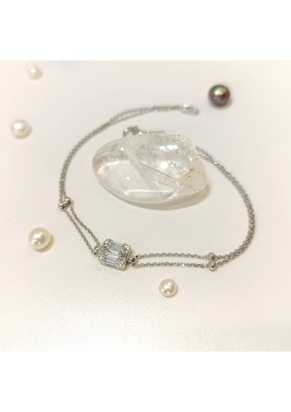 Baget Taşlı Bileklik Künye 14 Ayar Altın modelleri