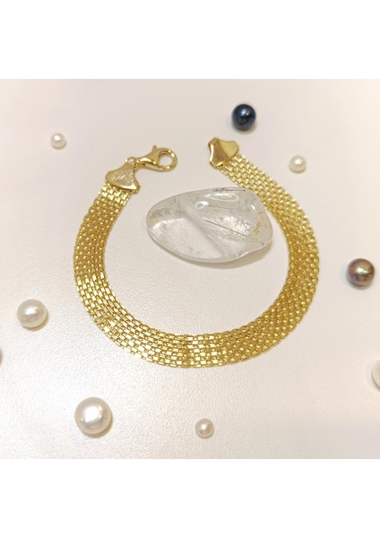 8.8 mm Bismark Hasır Bileklik Künye 14 Ayar Altın indirimleri