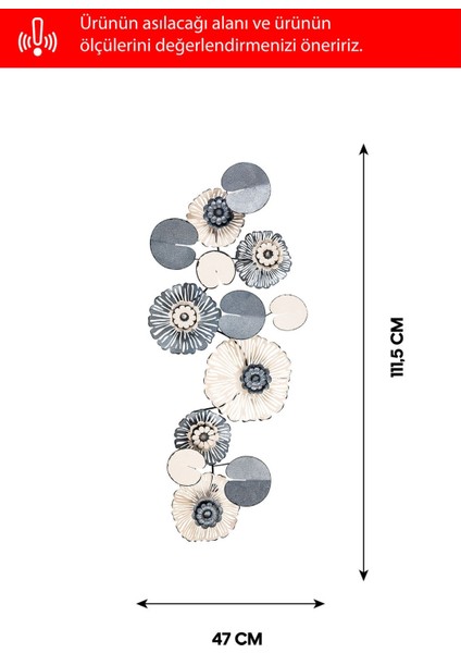 Dekorenzo Daisy Metal Duvar Tablosu, Ev Ofis Duvar Panosu