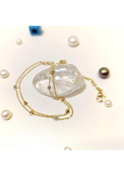 Ikili Dorika Toplu Forse Zincirli Bileklik Künye 14 Ayar Altın Hd Videolu