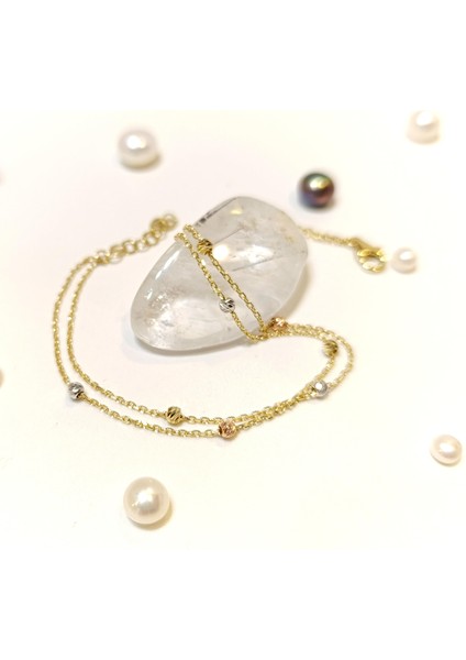 Ikili Dorika Toplu Forse Zincirli Bileklik Künye 14 Ayar Altın Hd Videolu fiyatları