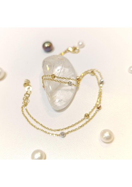 Ikili Dorika Toplu Forse Zincirli Bileklik Künye 14 Ayar Altın Hd Videolu modelleri