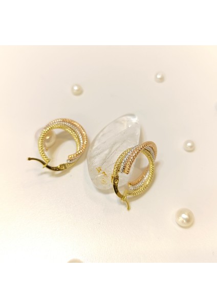 22MM Üçlü Halka Küpe 14 Ayar Altın Hd Videolu modelleri