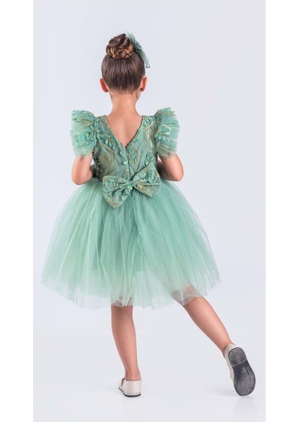 Kız Çocuk Nakışlı Tütü Etek Elbise MNK0578 modelleri