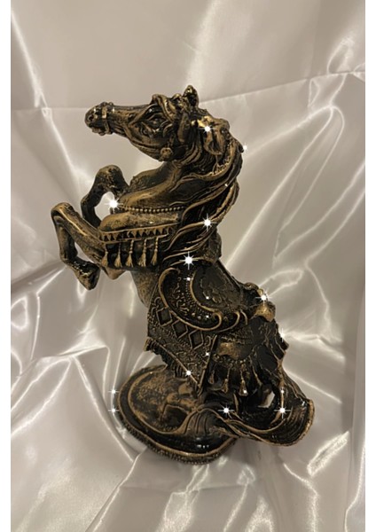 Kaideli At Biblo Şahlanan Kır At Polyester Işlemeli Heykel Şık Tasarım Büyük Bakır Renk fırsatları