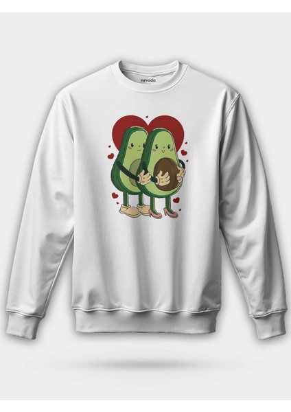 Avokado Çifti Hamile Tasarımlı Unisex Regular Sweatshirt