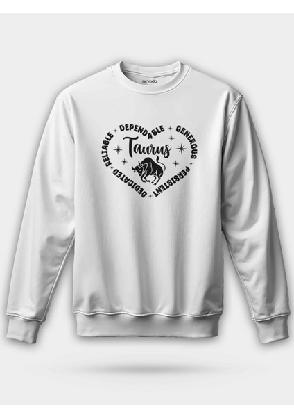 Boğa Burcu Taurus Zodyak Kalpli Unisex Regular Sweatshirt