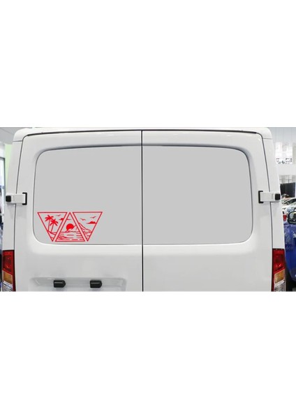 Sahil Palmiye Dağ Güneş Manzara Sticker 02152 Araba Oto Motosiklet Karavan Etiket 02152 fiyatları