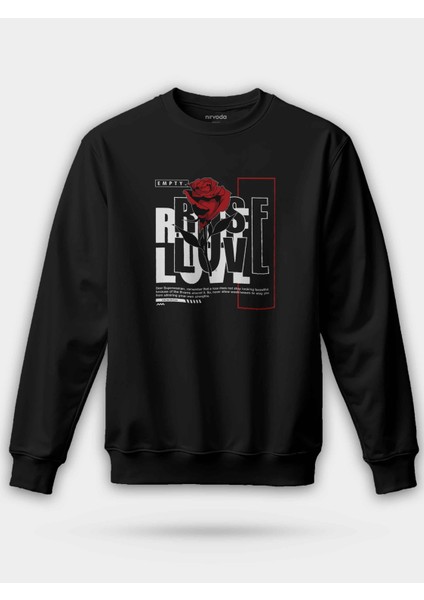 Rose Love Superwoman Siyah Unisex Regular Sweatshirt