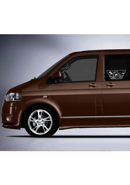 Sahil Palmiye Dağ Güneş Manzara Sticker 02152 Araba Oto Motosiklet Karavan Etiket 02152 fiyatları