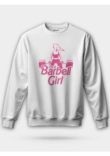 Barbell Girl Fitness Gym Pembe Kız Unisex Regular Sweatshirt