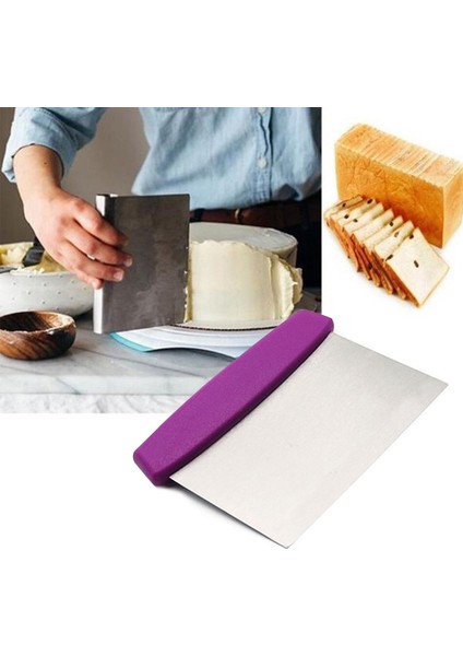 Çelik Hamur Kesici Kazıyıcı Pasta Kek Dekorasyon Spatula Aleti (4825)