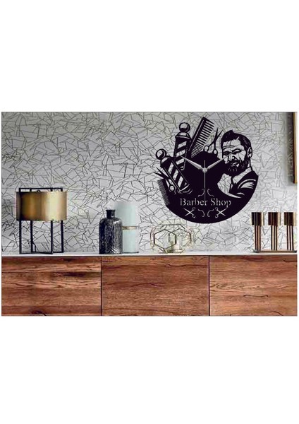 Barber 2 Temalı Ahşap Duvar Saati fiyatları