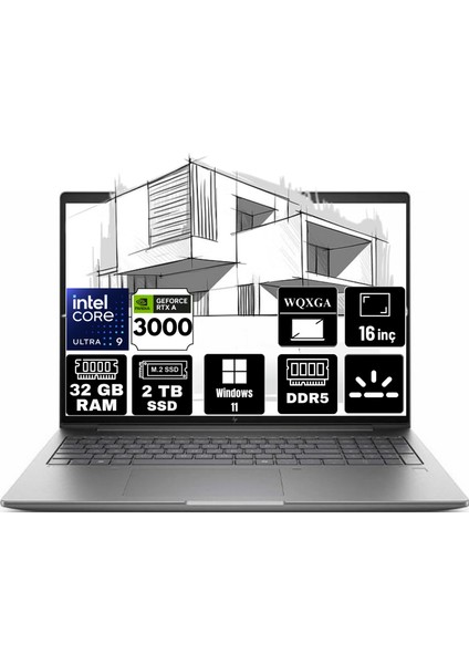 Zbook Power 16 G11 Intel Core U9-185H 32GB 2tb SSD 8gb Rtx 3000 Ada 16" Wqxga Windows 11 Pro Taşınabilir Iş Istasyonu 8T0V4EA-A2