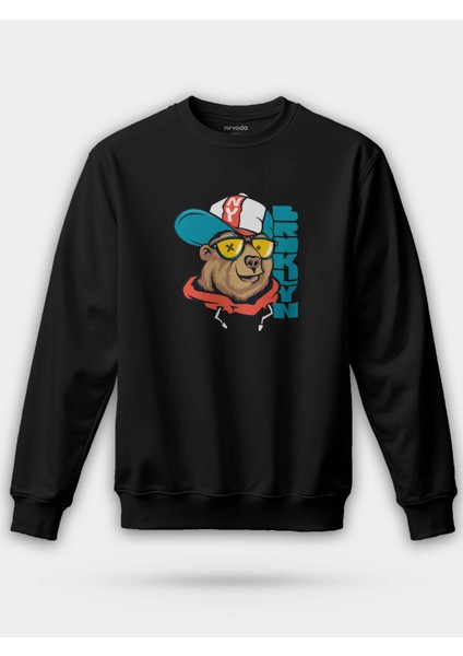 Tarz Renkli Ayı Unisex Regular Sweatshirt