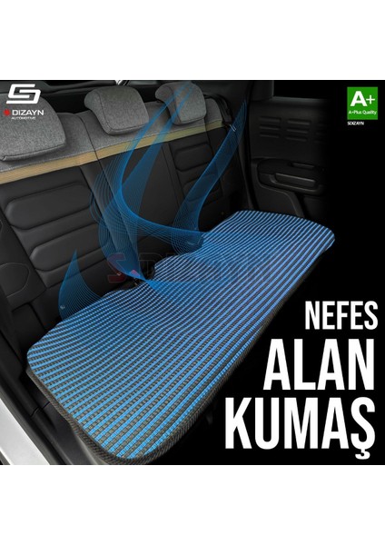 Üniversal Oto Koltuk Koruyucu Kılıf Minderi 2 Ön 1 Arka Set Mavi modelleri