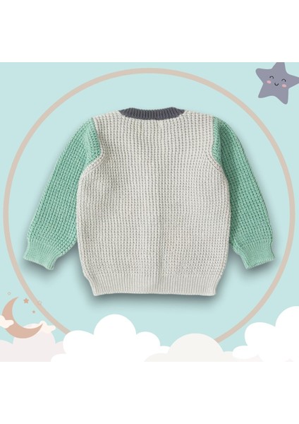 Patıque Kıds - Açık Gri / Yeşil / Antrasit Üç Renkli - Düğmeli Organik Pamuk – Kız / Erkek – Bebek / Çocuk Hırka (12-18-24-36 Ay) modelleri