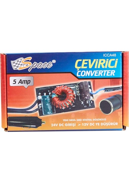 Converter Çevirici (24-12V Çevirici) 5 Amper / ICCA48