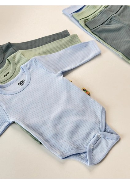 3'lü Unisex Pamuklu Raporlu Bebek Basic Body Pantolon Takım fırsatları