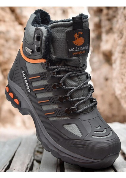 1823 Ortopedik Taban Trekking Outdoor Fermuarlı Erkek Bot Içi Kürklü