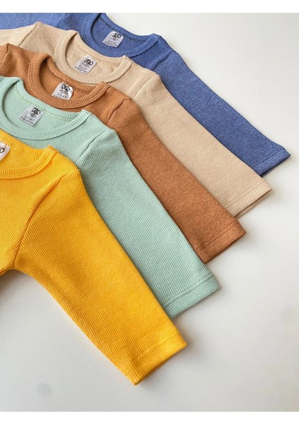 5'li Esnek Kaşkorse Uzun Kol Unisex Bebek Body Zıbın fırsatları