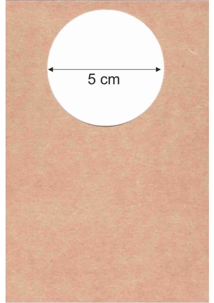 Kraft Etiket Yuvarlak 5 Cm 100'Lü