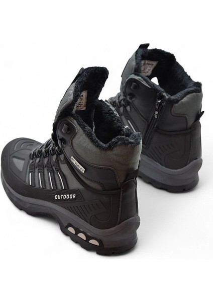 1823 Ortopedik Taban Trekking Outdoor Fermuarlı Erkek Bot Içi Kürklü