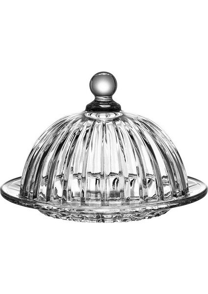 Kesme Desen Kapaklı Şekerlik - Sunumluk - Cam Fanus - 14 cm