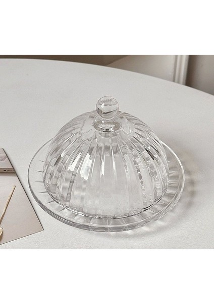 Kesme Desen Kapaklı Şekerlik - Sunumluk - Cam Fanus - 14 cm fırsatları