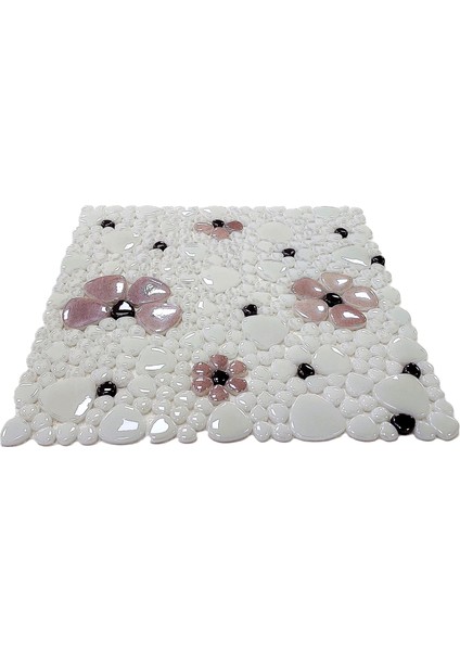 Mutfak Tezgah Arası, Havuz, Banyo, Sauna, Spa, ve Yaşam Alanlarının Tüm Yüzeyleri İçin. Çiçek Desenli, 31.5X31.5 Cm. Fileli Cam Mozaik. ( 10 File Karo = 1 M2 Fiyatıdır )
