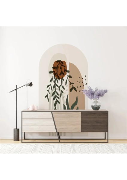 Çiçekler ve Dallar Boho Kemer Arch Sanatsal Duvar Sticker
