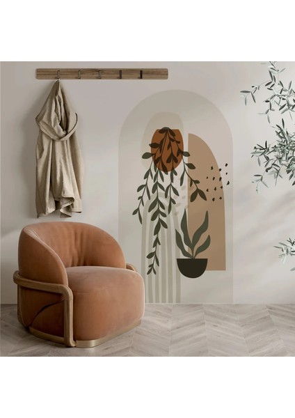 Çiçekler ve Dallar Boho Kemer Arch Sanatsal Duvar Sticker modelleri