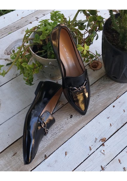 Nish N2527 Rugan Deri Kadın Loafer Babet fırsatları