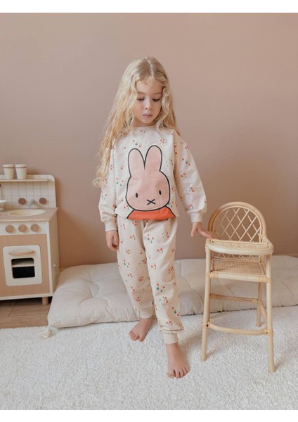 Yigit Butik Çiçek Baskılı Kız Çocuk Alt Üst Takım