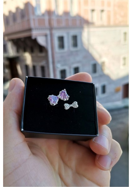 Kadın Gümüş Kaplama Zirkon Taşlı Kalp Fiyonk Yüzük modelleri