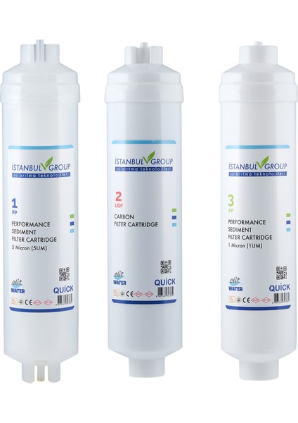 Reverse Osmosis Inline Çubuklu 3 Lü Ön Filtre Seti