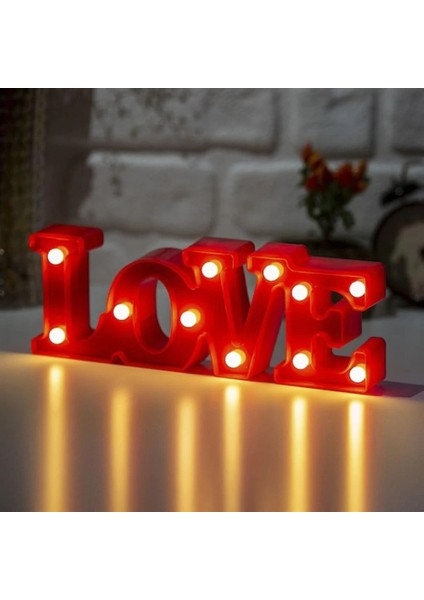 Love Tasarım Romantik LED Gece Lambası - Sevgililer Günü Dekoratif Hediyelik