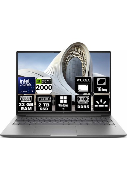 Zbook Power 16 G11 Intel Core Ultra 7 155H 32GB 2tb SSD 8gb Rtx 2000 Ada 16" Wuxga Windows 11 Pro Taşınabilir Iş Istasyonu 8T0U3EA-A2